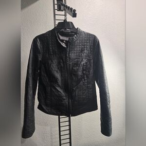 Max Edition Black Quilted Leather Jacket